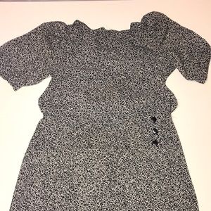 Vintage Dress J.B. Too Brand Black & White Colors Size 16 Silky Material